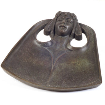 Art Nouveau Bronze Stamp Holder