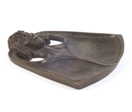 Art Nouveau Bronze Stamp Holder