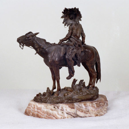 Carl Kauba bronze figure of an American Indian on horseback