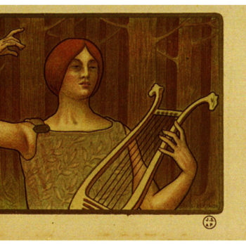 La Lyre vintage postcard