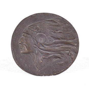 Bronze Indian chief medallion