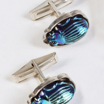 Tiffany Scarab Cuff Links Set in Sterling Silver