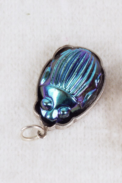 Favrile Glass Scarab Necklace by Louis Comfort Tiffany