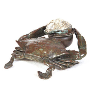 Tiffany Studios Bronze Crab Inkwell